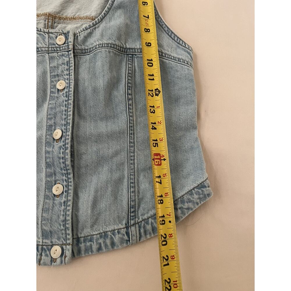 Madewell Fitted Blue Denim Vest Top Size 10 - Picture 5 of 7